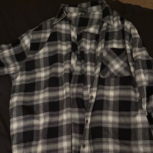 Wild Fable Black and White Plaid Button Down Shirt